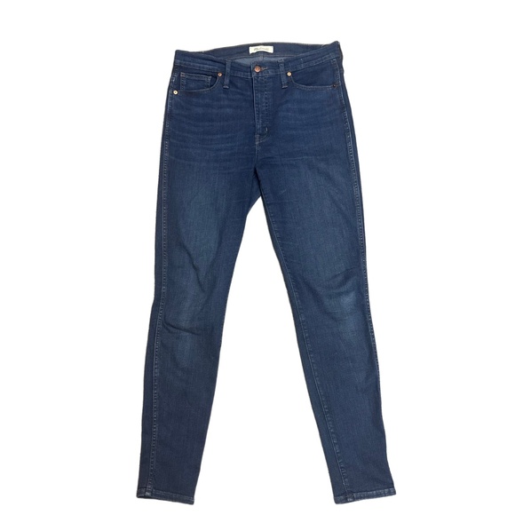 Madewell Womens 31 Tall Jeans Blue High Rise Skinny Dark Denim Classic Stretch - Picture 1 of 7